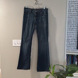 Bebe low-rise jeans, slightly flare, Size 27